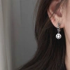 All-925 sterling silver sparkling diamond pearl ear buckles, simple women's summer trendy texture, heavy industry cold style, light luxury earrings 6 Specification image